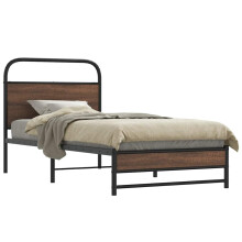 Berkfield Bed Frame without Mattress 100x190 cm Brown Oak Engineered Wood
