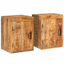 Berkfield Bedside Table 2 pcs Brown 35 x 33 x 48 cm Solid Mango Wood