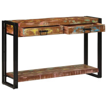 Berkfield Console Table Multicolour 120 x 33 x 75 cm Solid Reclaim Wood