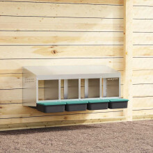 Berkfield Chicken Nesting Box 4 Compartments Wall-Mounted Galvanised Steel