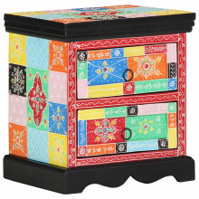 Berkfield Bedside Cabinet Multicolour 40 x 35 x 45 cm Solid Mango Wood