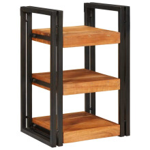 Berkfield Bedside Table Brown and Black 38 x 33 x 58 cm Solid Wood Acacia