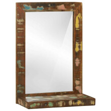 Berkfield Bathroom Mirror Brown 50 x 22 x 70 cm Solid Reclaim Wood