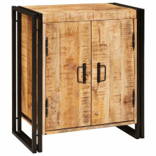 Berkfield Bedside Cabinet Brown 66 x 35 x 76 cm Soild rough mango wood