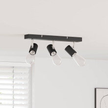 Berkfield Ceiling Spotlight Black 38 x 6.5 x 11.5 cm Metal