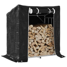 Berkfield Firewood Rack with Rain Cover 101x61x110.5 cm Galvanised Steel