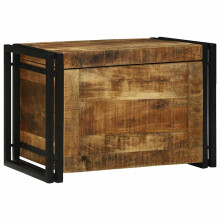 Berkfield Storage Box Brown and Black 60 x 40 x 41 cm Solid Mango Wood