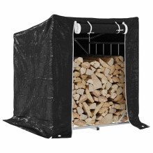 Berkfield Firewood Rack with Rain Cover 100.5x100.5x110.5 cm Galvanised Steel