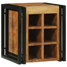 Berkfield Wine Rack Brown and Black 35 x 35 x 39 cm Solid Acacia Wood