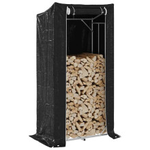 Berkfield Firewood Rack with Rain Cover 100x60x200 cm Galvanised Steel