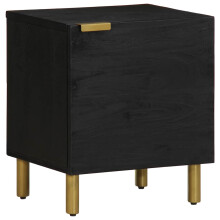 Berkfield Bedside Cabinet Black 40x33x46 cm Solid Wood Mango