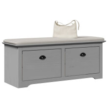 Berkfield Hallway Bench BODO Grey 114x40x45 cm