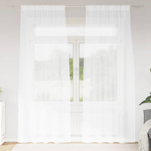 Berkfield Voile Curtain with Curtains 2 pcs White 225 x 140 cm Polyester