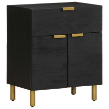Berkfield Bedside Cabinet Black 50x33x60 cm Engineered Wood