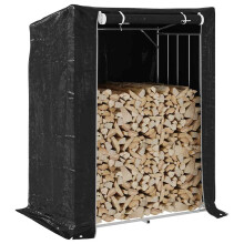Berkfield Firewood Rack with Rain Cover 150x100x200 cm Galvanised Steel