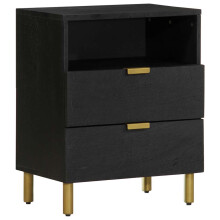 Berkfield Bedside Cabinet Black 50x33x62 cm Engineered Wood