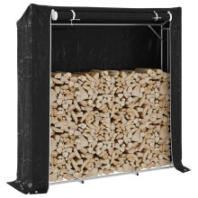 Berkfield Firewood Rack with Rain Cover 200x40x200 cm Galvanised Steel