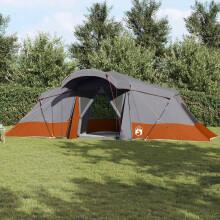 Berkfield Family Tent with Roof Grey and Orange 721 x 335 x 212 cm