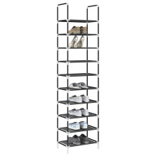 Berkfield Shoe Rack 10-Tier Black 44x28x180 cm Non-woven Fabric