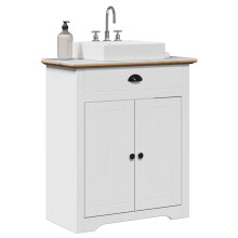 Berkfield Bathroom Sink Cabinet BODO White and Brown 70x35x80 cm