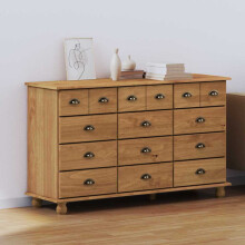 Berkfield Chest of Drawer ASKIM Brown 79 x 40 x 133.5 cm Solid Pine Wood