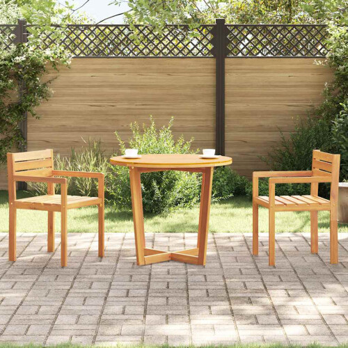 Berkfield Garden Dining Table Round ò90x75 cm Solid Wood Acacia