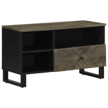Berkfield TV Cabinet Black 80x33x46 cm Solid Wood Mango