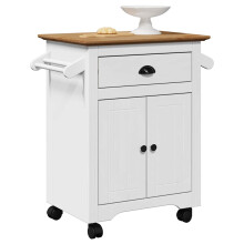 Berkfield Kitchen Trolley BODO White and Brown 72x45x80 cm