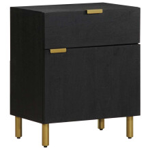 Berkfield Bedside Cabinet Black 50x33x60 cm Engineered Wood