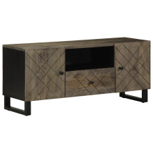Berkfield TV Cabinet Black 105x33x46 cm Solid Wood Mango