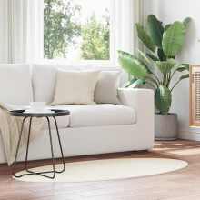 Berkfield Area Rugs Oval HUARTE Cream 80 x 150 cm 100% Polyester