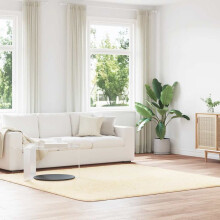 Berkfield Shaggy Rug High Pile NAVARRA Cream 240x240 cm Polyester