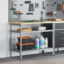 Berkfield Work Table with Shelf Grey 100 x 55 x 85 cm Powder-Coated Steel