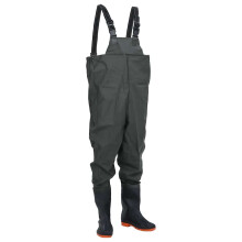 Berkfield Chest Waders with Boots Dark Green Size 42