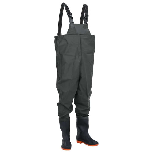 Berkfield Chest Waders with Boots Dark Green Size 42