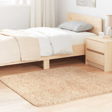 Berkfield Shaggy Rug High Pile NAVARRA Beige 120x120 cm Polyester