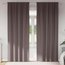 Berkfield Blackout Curtains with Rings 2 pcs Dark Brown 260 x 140 cm