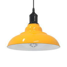 Berkfield Pendant Lamp Height Adjustable E27 Gloss Yellow ò 31 cm Metal