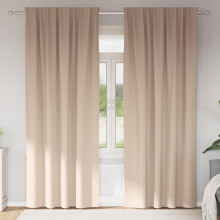 Berkfield Blackout Curtains with Rings 2 pcs Taupe 260 x 140 cm Polyester