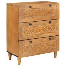 Berkfield Sideboard Light brown 60 x 33 x 75 cm Solid mango wood