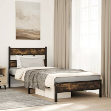 Berkfield Bed Frame without Mattress with Headboard Sonoma Oak 90x190 cm Single