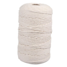 Natural Cotton Macrame Cord 200m Durable Braided Rope for DIY Wall Hangings and Plant Hangers