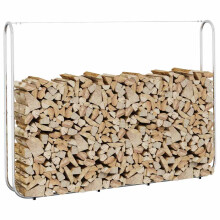 Berkfield Firewood Rack Wire 200x25x150 cm Galvanised steel
