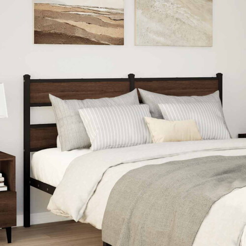 Berkfield Replace Headboard Brown Oak 140 cm Steel and Engineered Wood