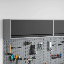 Berkfield Tool Cabinet with Storage Black and Grey 100 x 25 x 35 cm