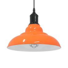Berkfield Pendant Lamp Height Adjustable E27 Gloss Orange ò 31 cm Metal