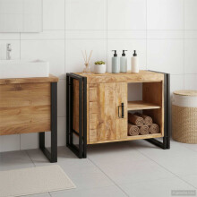 Berkfield Sink cabinet with Shelf Brown 71 x 33 x 58 cm Solid Mango Wood