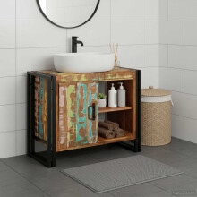 Berkfield Sink cabinet Multicolour 71 x 33 x 58 cm Solid Reclaim Wood