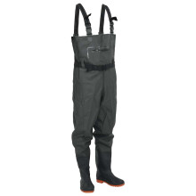 Berkfield Chest Waders with Boots and Belt Dark Green Size 46