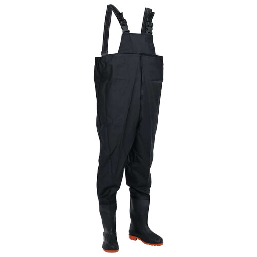 Berkfield Chest Waders with Boots Black Size 42